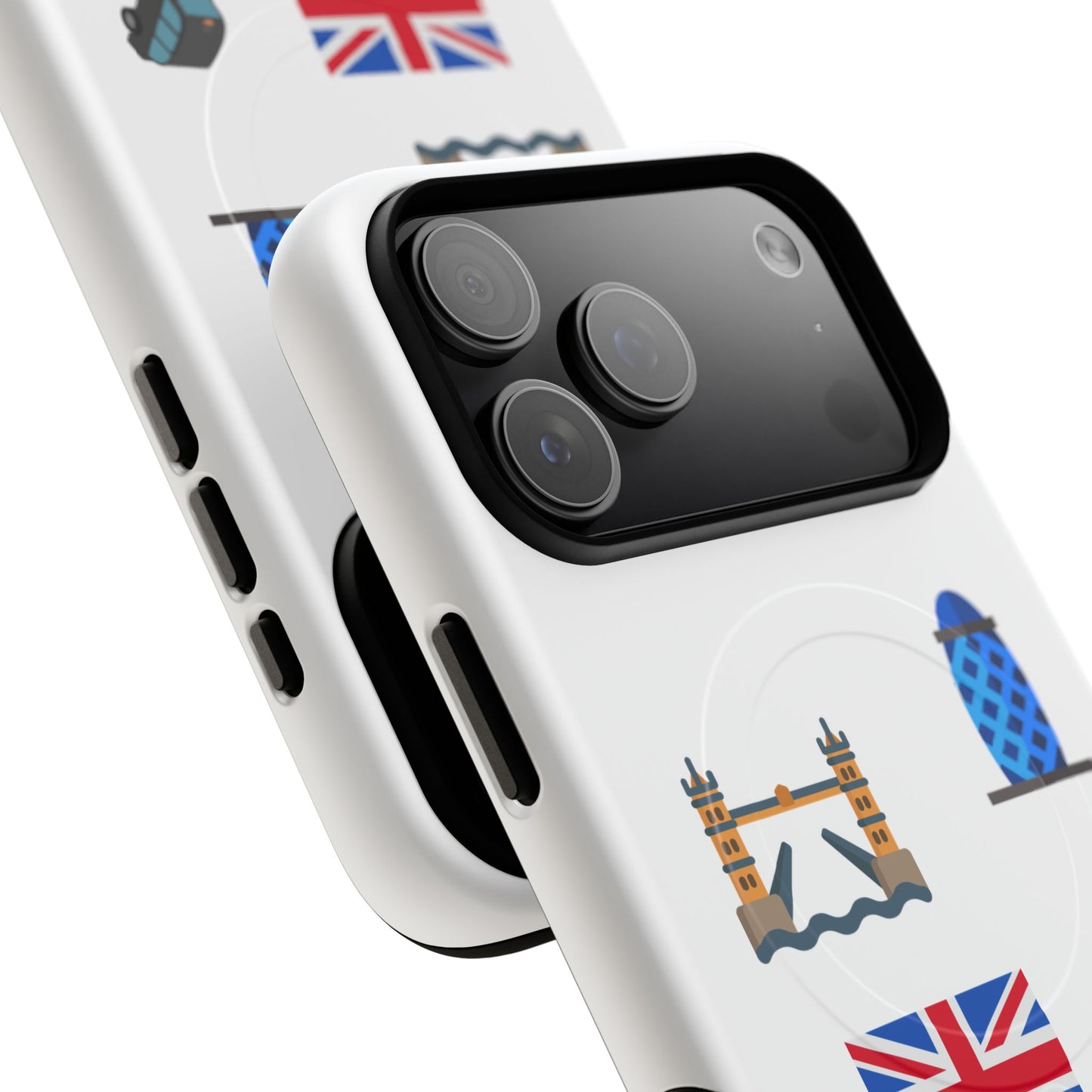 London Icons Tough Magnetic Phone Case — Union Jack, Tower Bridge & Double-Decker Design