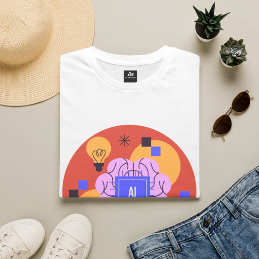 AI Brain Graphic T-Shirt — Techy Innovation Tee with Lightbulb Design