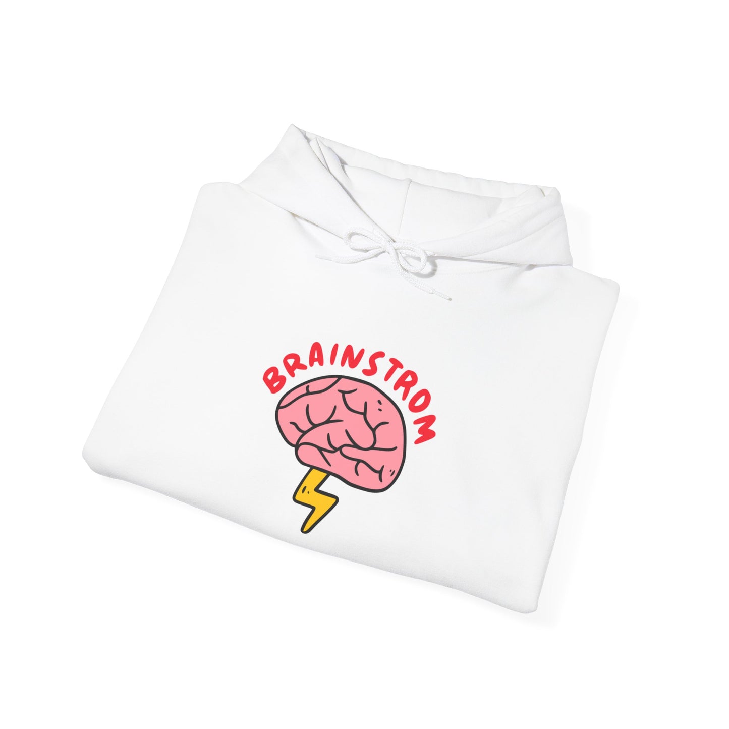 Brainstorm Hoodie — Cute Lightning Brain Graphic Pullover