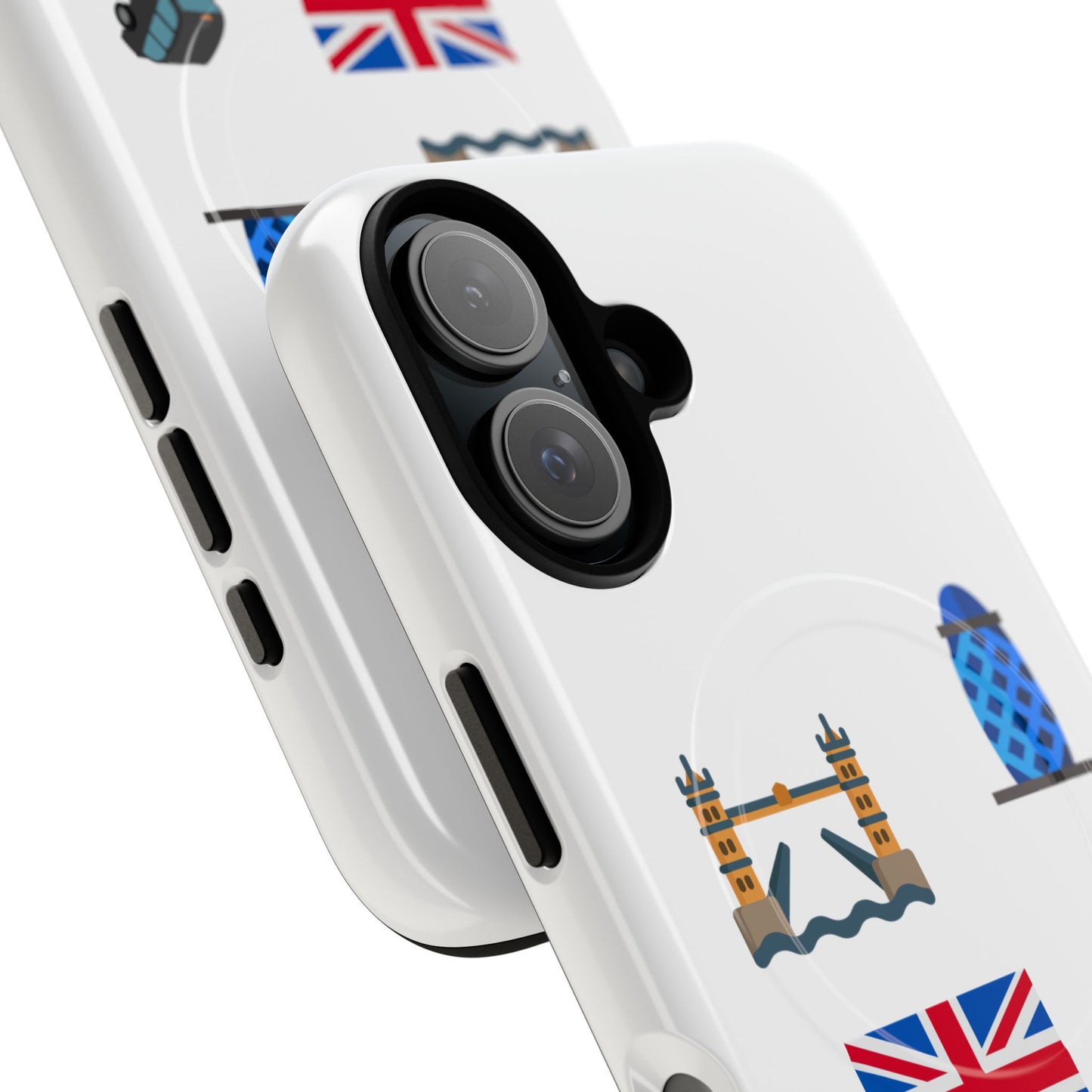 London Icons Tough Magnetic Phone Case — Union Jack, Tower Bridge & Double-Decker Design