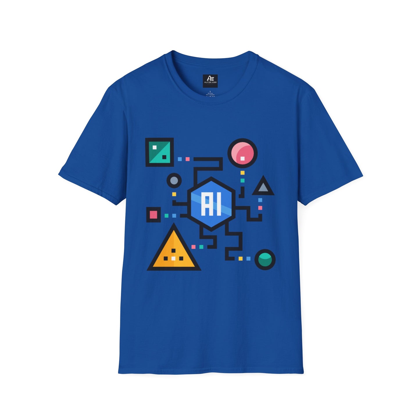 AI Circuit Graphic T-Shirt — Colorful Geometric Tech Design