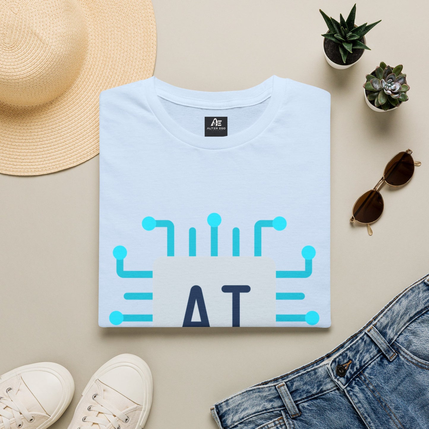 AI Chip Graphic T‑Shirt — Tech Circuit Design Tee