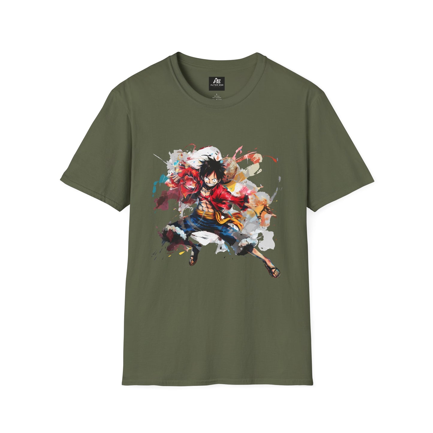 Anime Graphic Unisex T-Shirt — Dynamic Fighter Watercolor Design