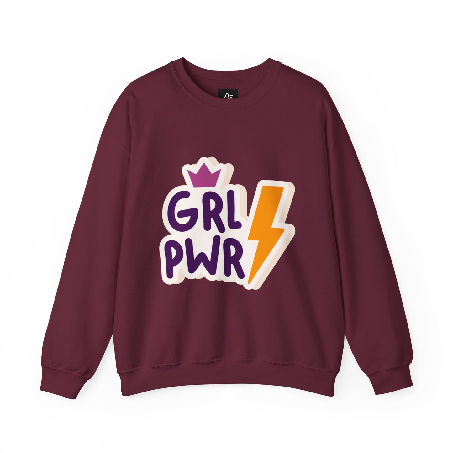 GRL PWR Crewneck Sweatshirt – Girls Power Lightning Bolt Graphic