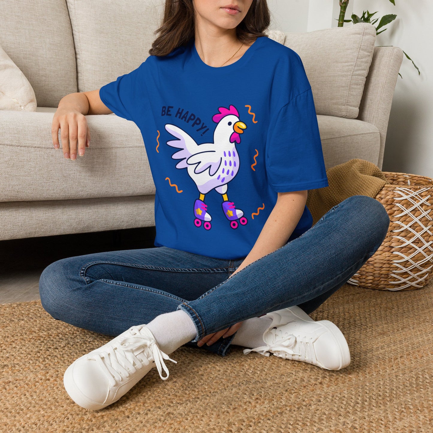 Be Happy Roller Chicken T-Shirt