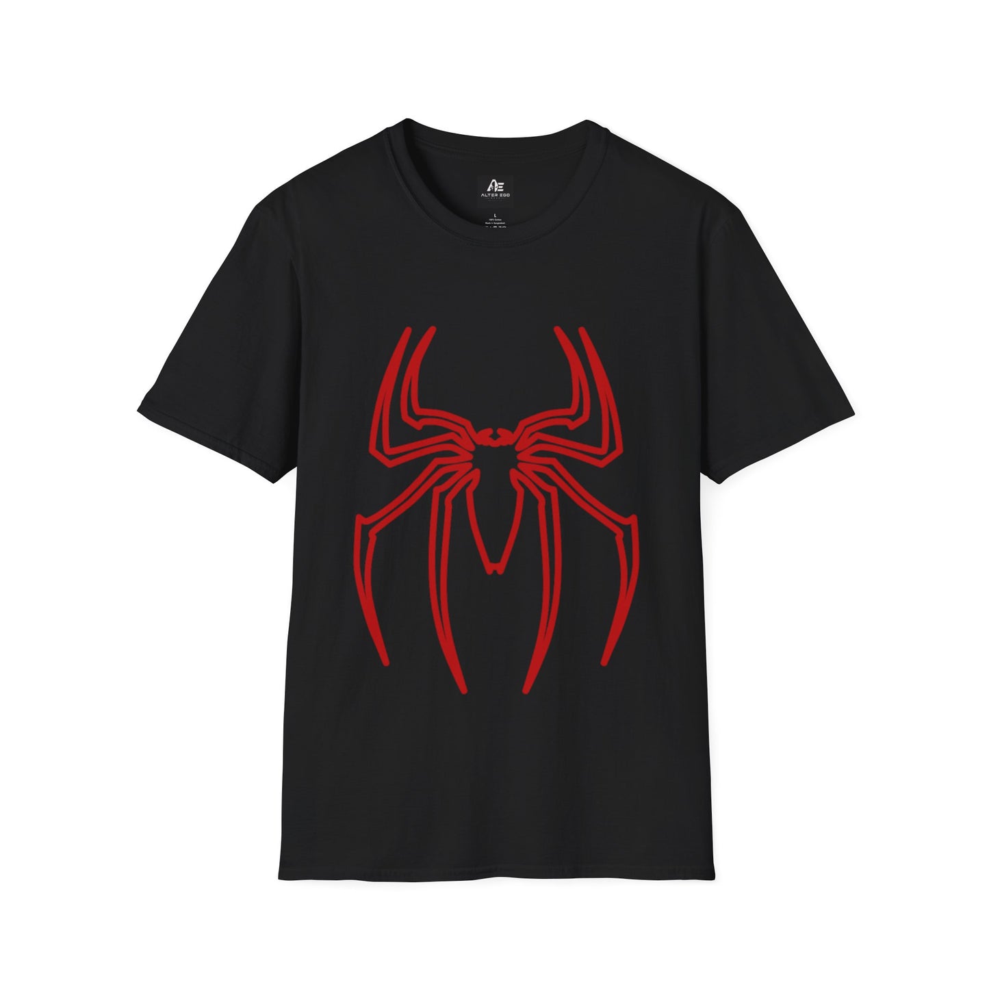 Spider Emblem T-Shirt — Red Minimal Spider Logo Tee