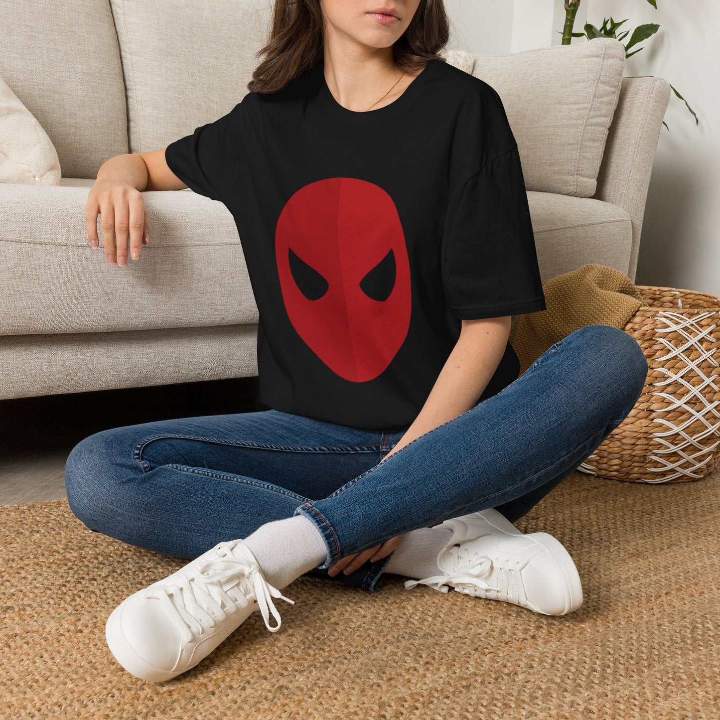 Spider Mask T-Shirt — Minimal Red Superhero Tee