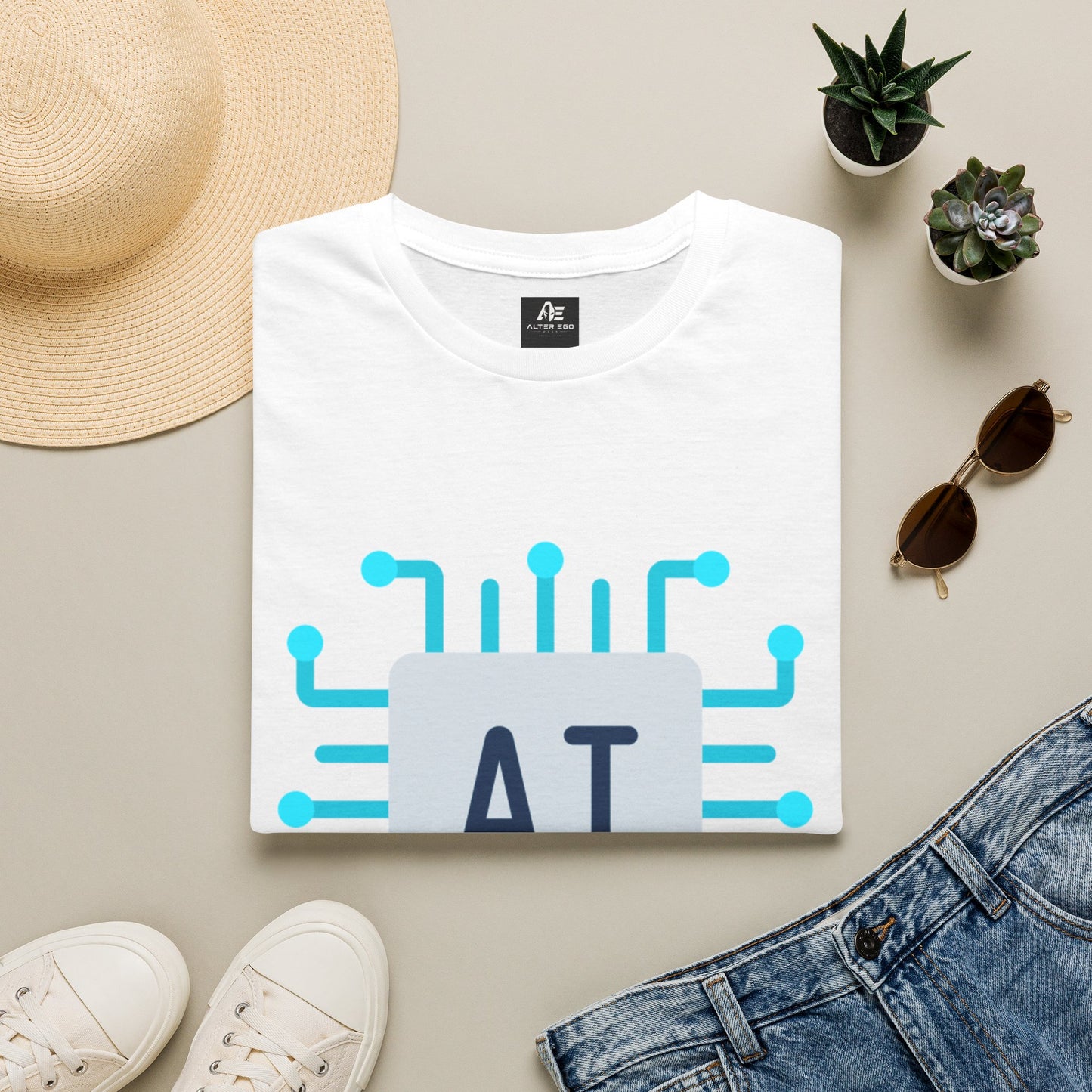 AI Chip Graphic T‑Shirt — Tech Circuit Design Tee