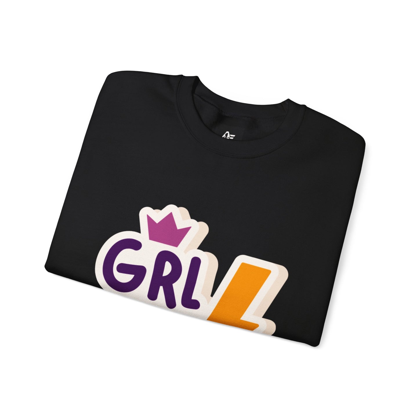 GRL PWR Crewneck Sweatshirt – Girls Power Lightning Bolt Graphic
