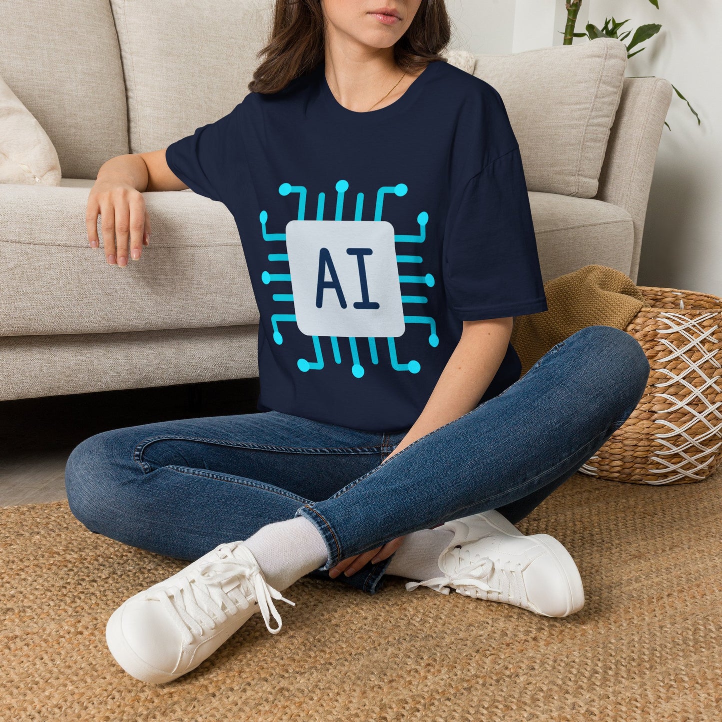 AI Chip Graphic T‑Shirt — Tech Circuit Design Tee