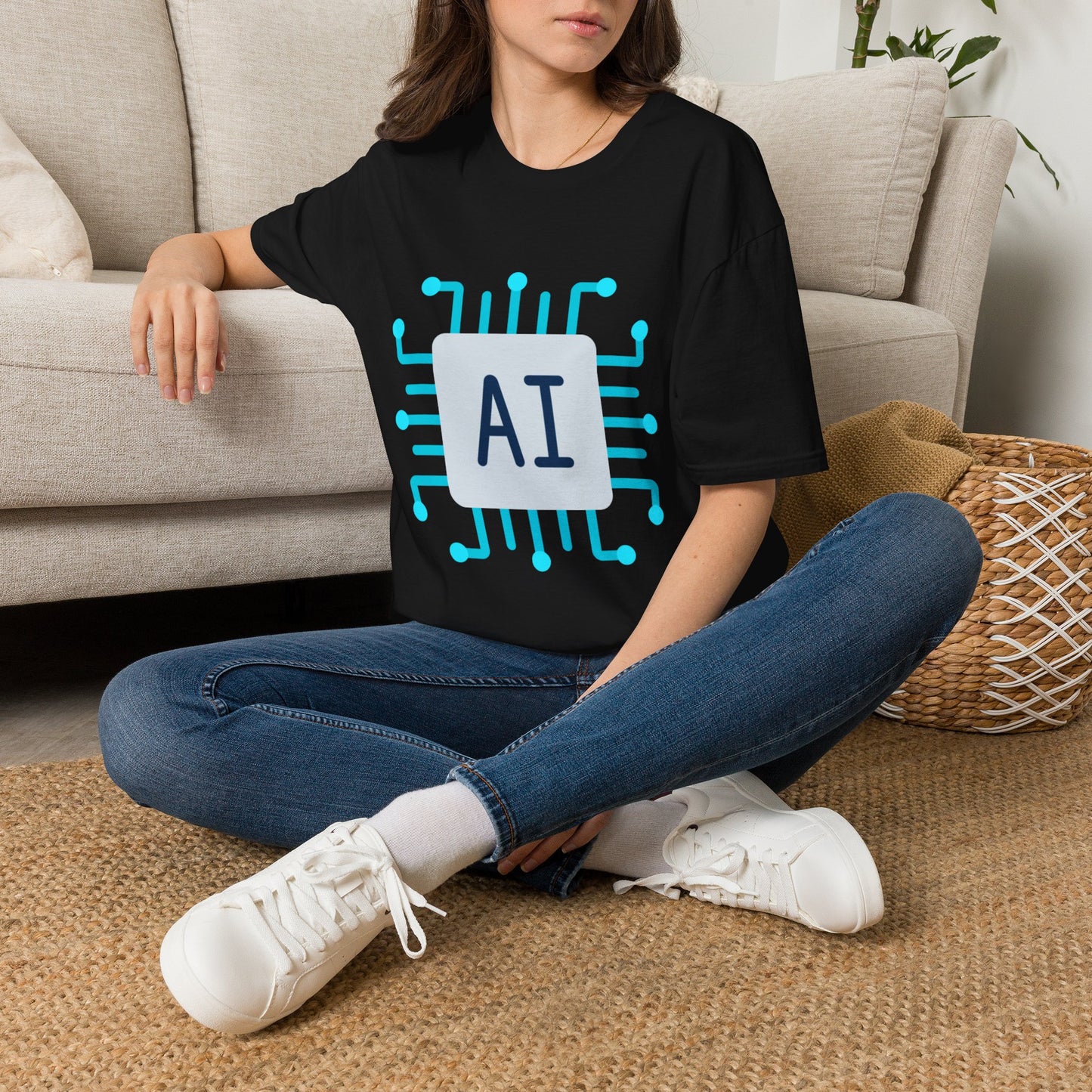 AI Chip Graphic T‑Shirt — Tech Circuit Design Tee