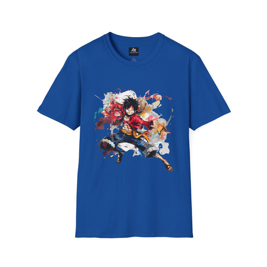 Anime Graphic Unisex T-Shirt — Dynamic Fighter Watercolor Design