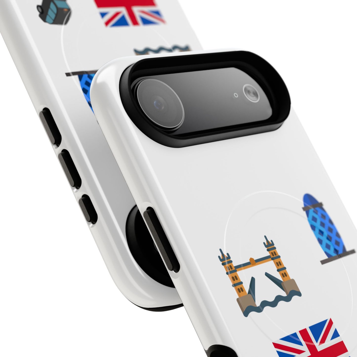 London Icons Tough Magnetic Phone Case — Union Jack, Tower Bridge & Double-Decker Design