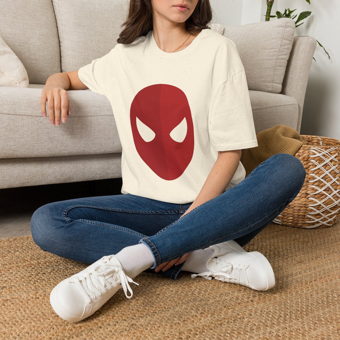 Spider Mask T-Shirt — Minimal Red Superhero Tee