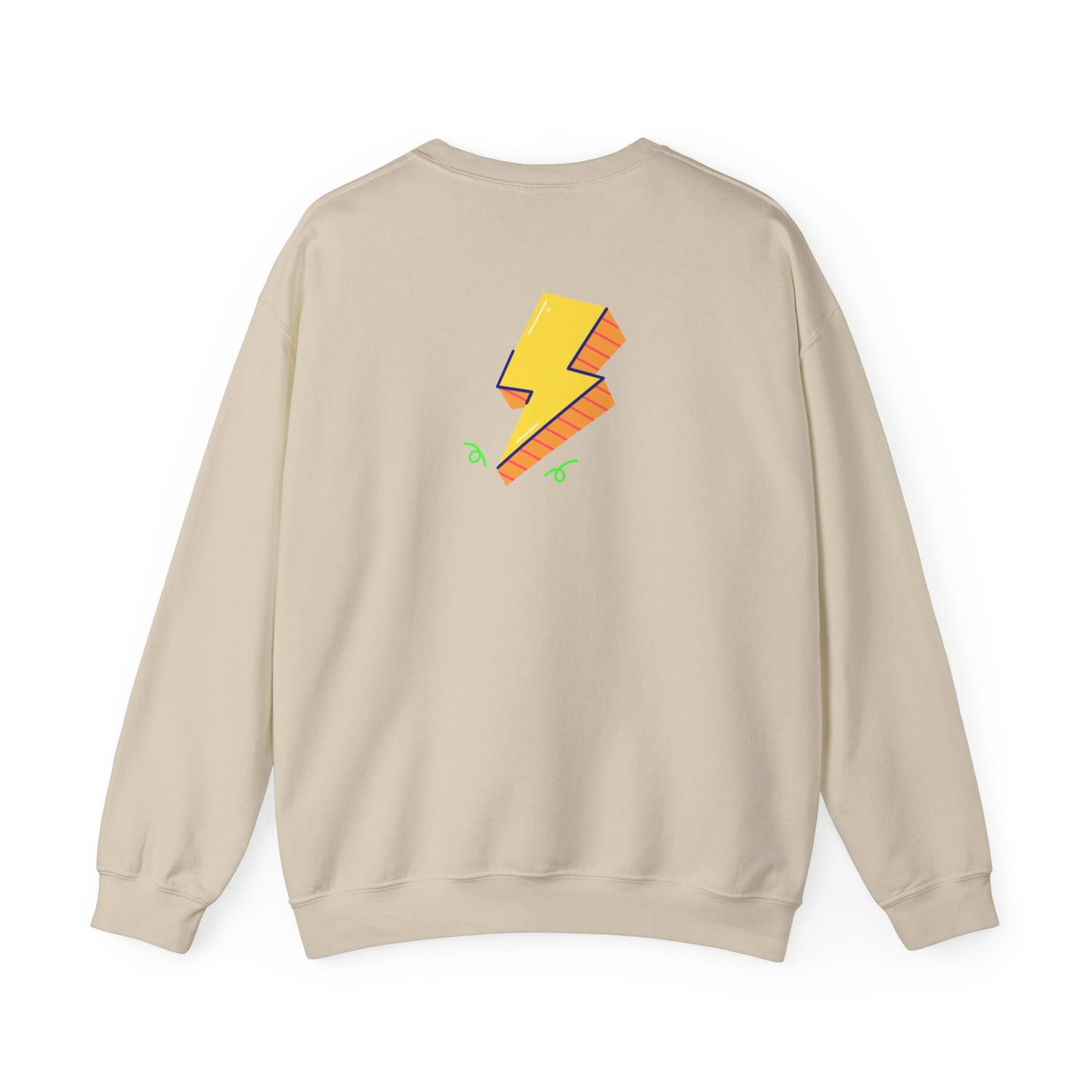 GRL PWR Crewneck Sweatshirt – Girls Power Lightning Bolt Graphic