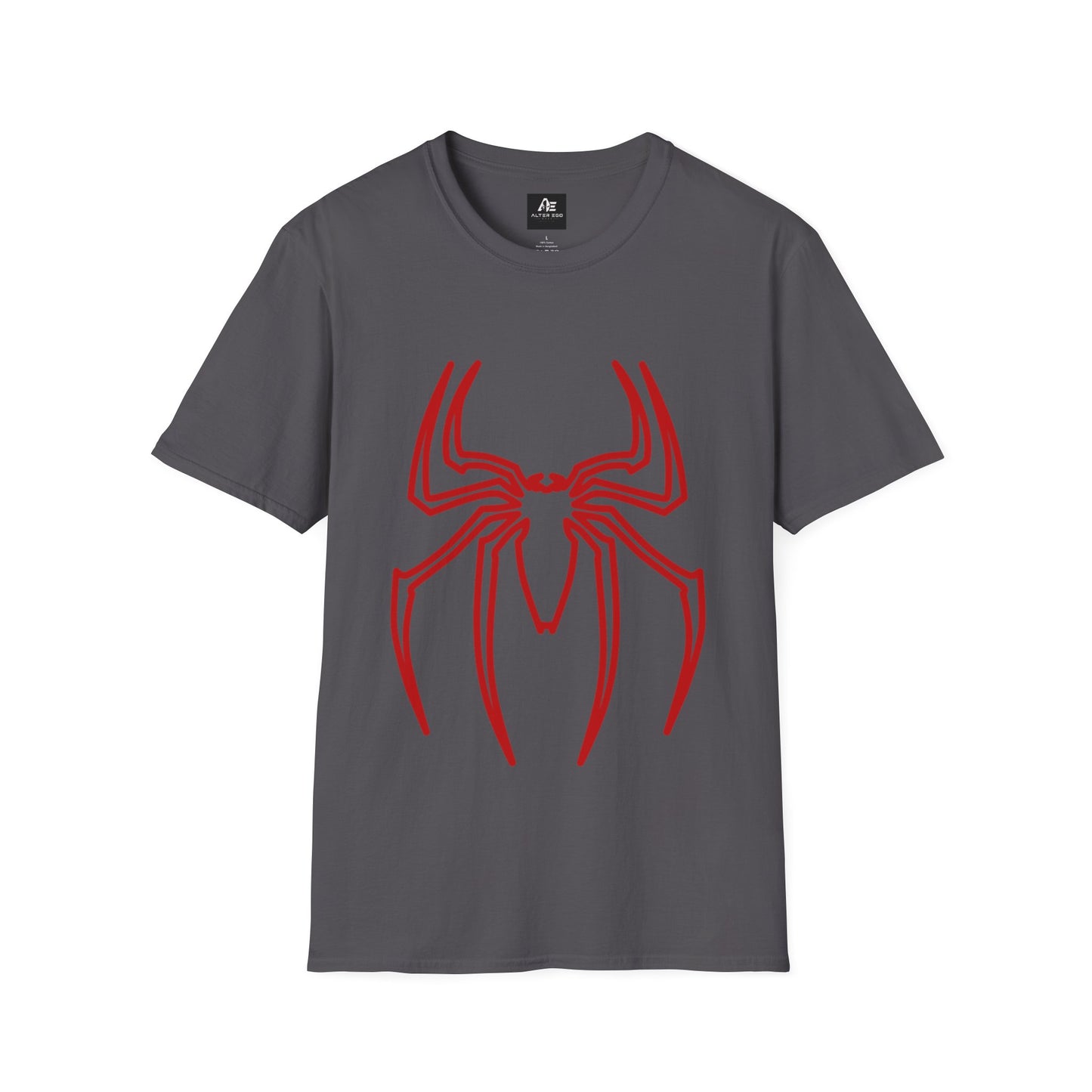 Spider Emblem T-Shirt — Red Minimal Spider Logo Tee