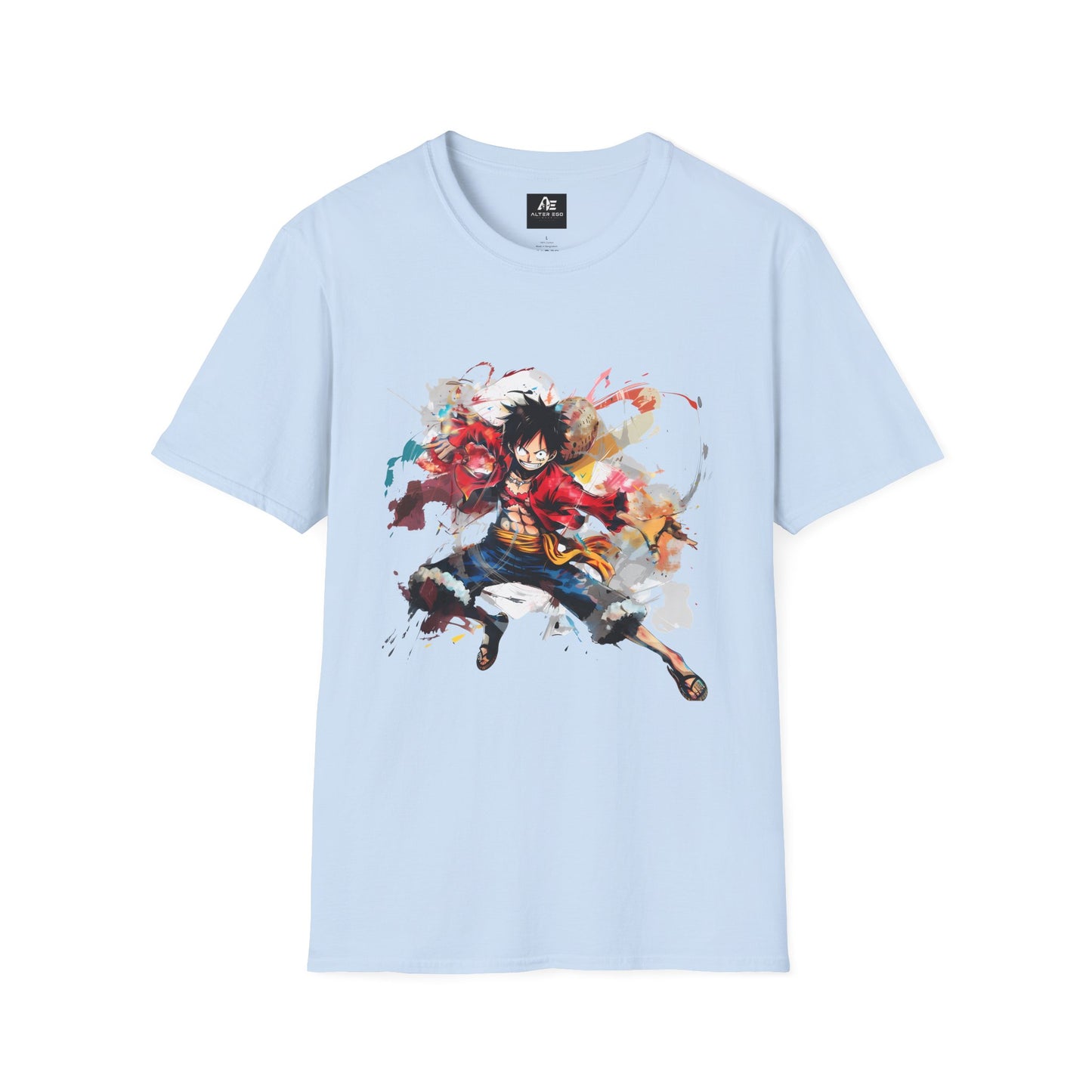 Anime Graphic Unisex T-Shirt — Dynamic Fighter Watercolor Design