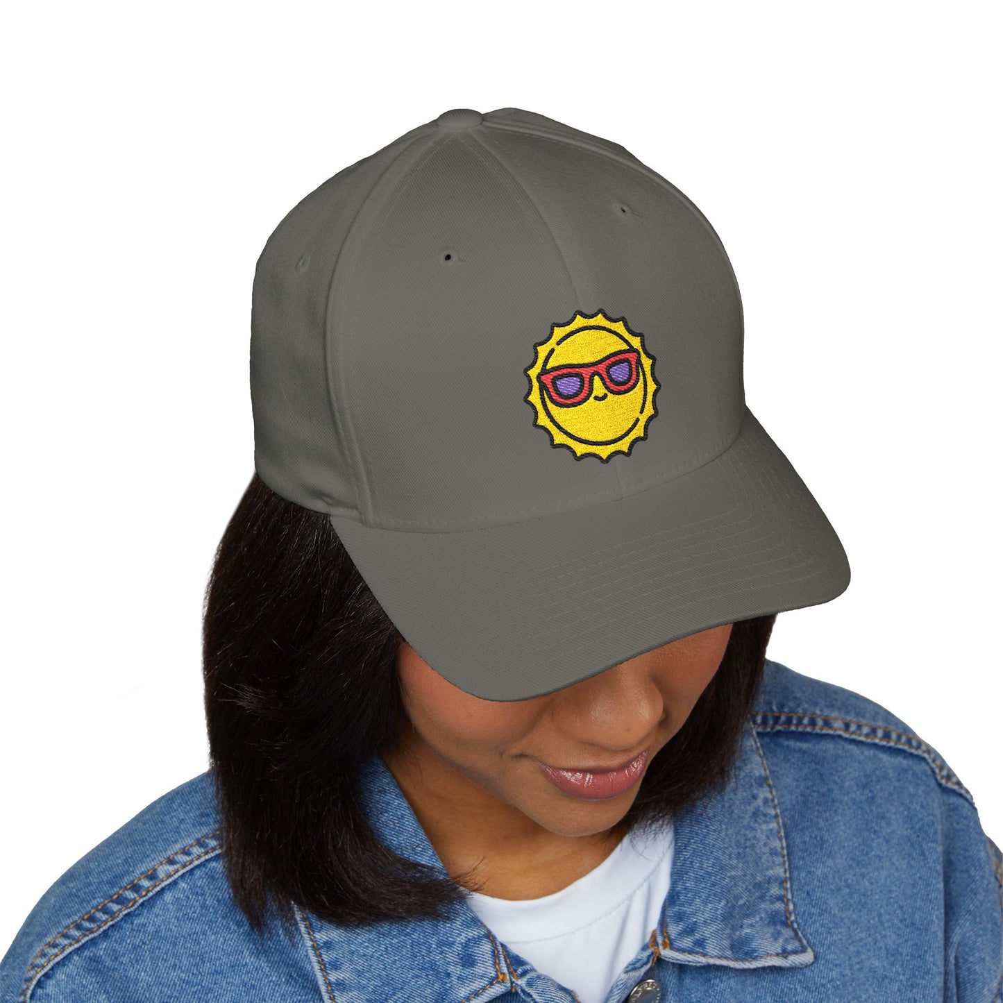 Embroidered Sunny Sunglasses Cap — Fun Summer Sun Hat