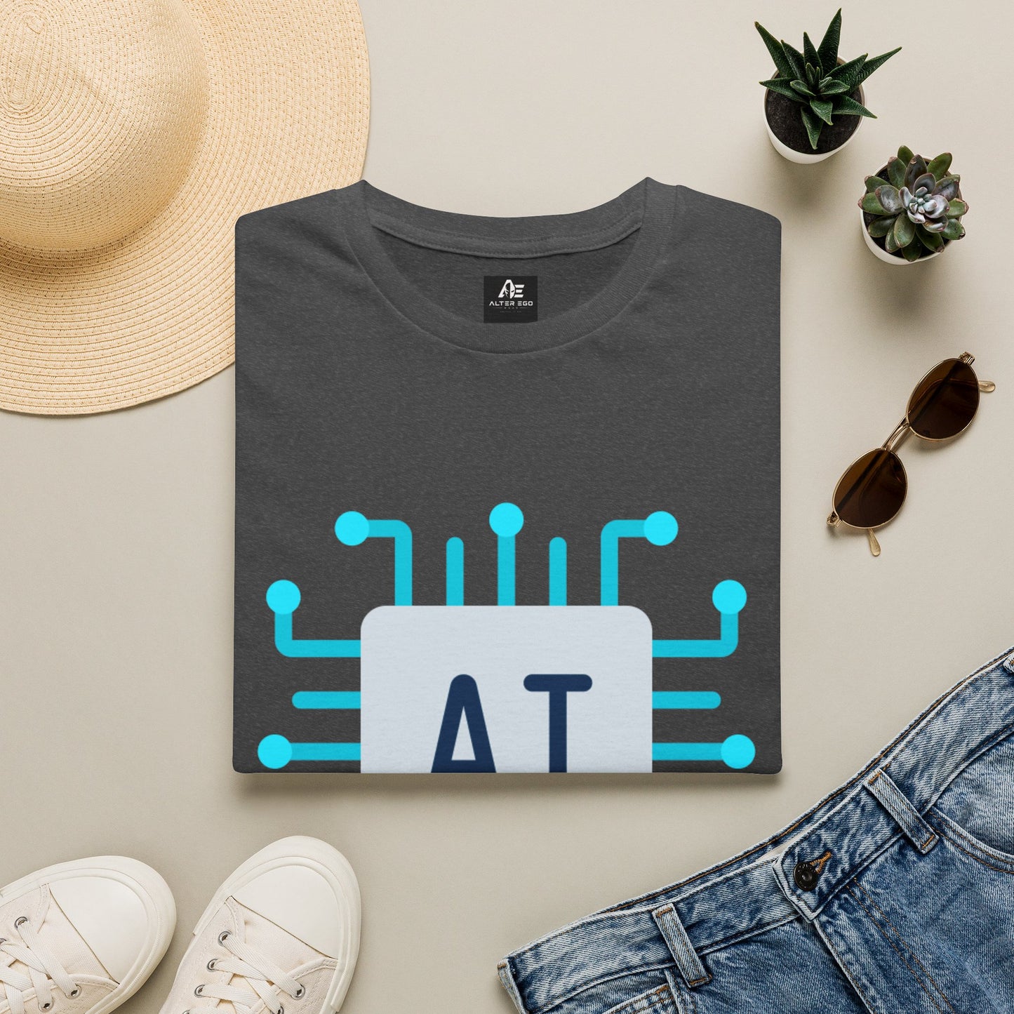 AI Chip Graphic T‑Shirt — Tech Circuit Design Tee