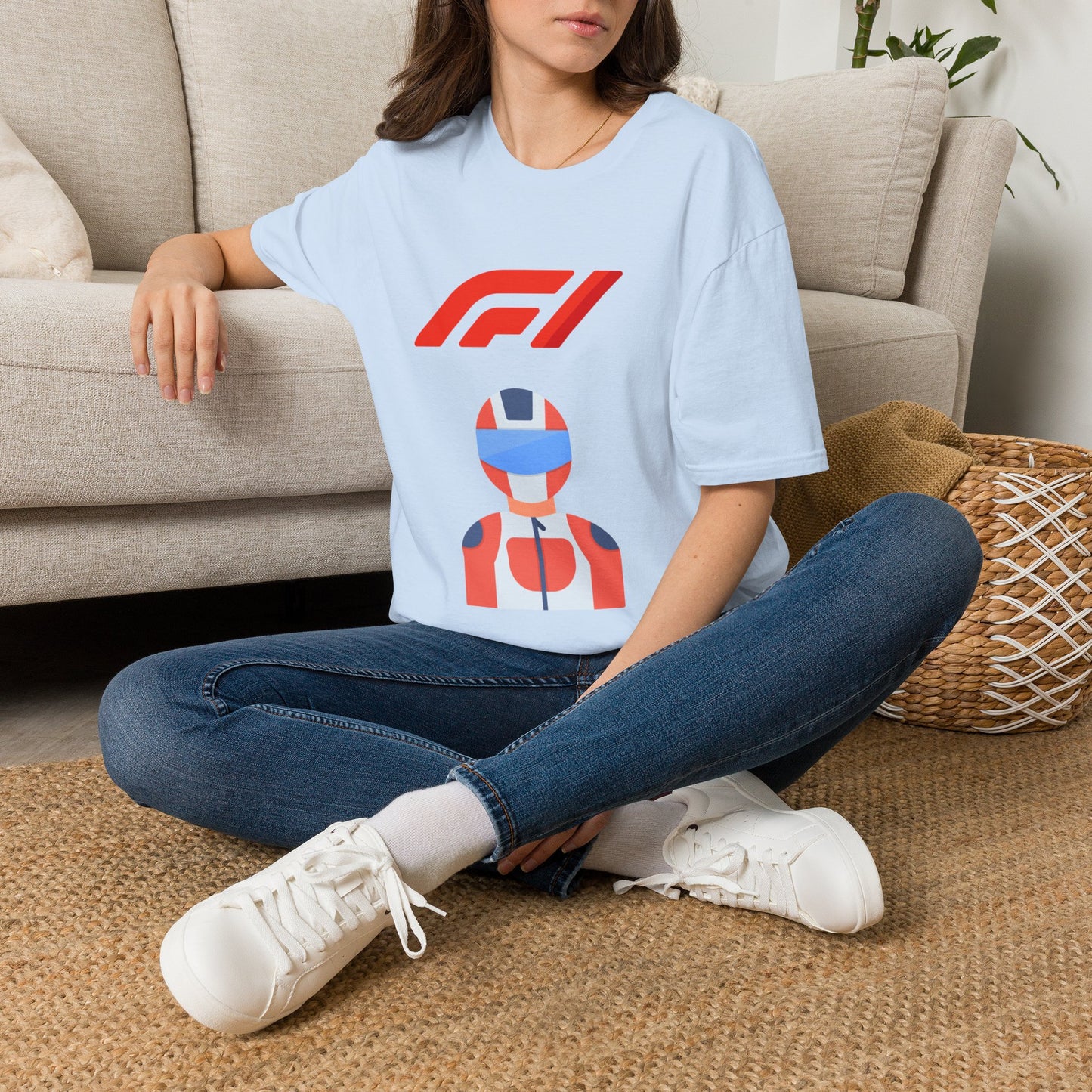 Racing Driver Graphic T-Shirt — Retro F1 Helmet Logo Tee
