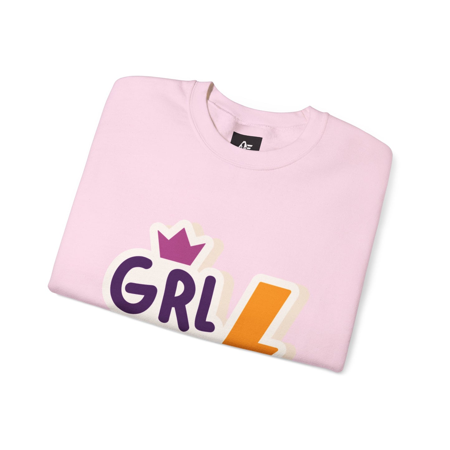 GRL PWR Crewneck Sweatshirt – Girls Power Lightning Bolt Graphic