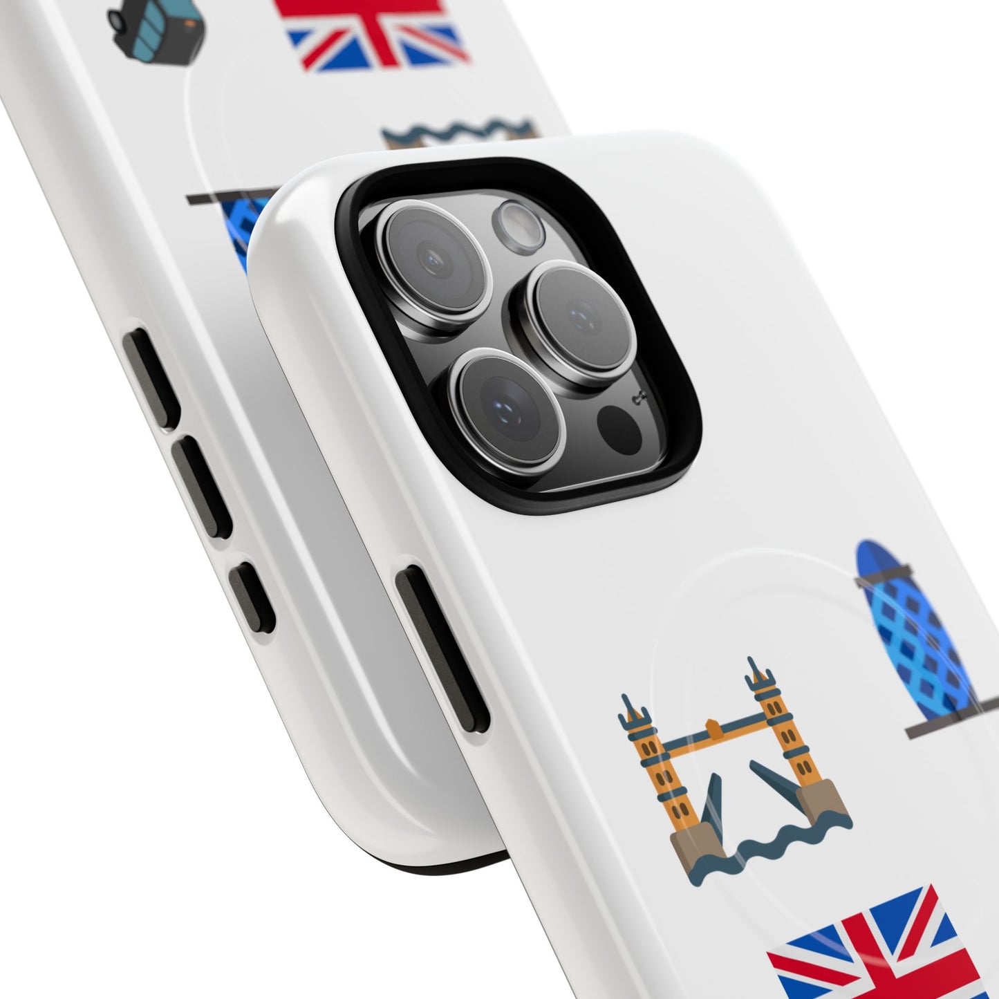 London Icons Tough Magnetic Phone Case — Union Jack, Tower Bridge & Double-Decker Design