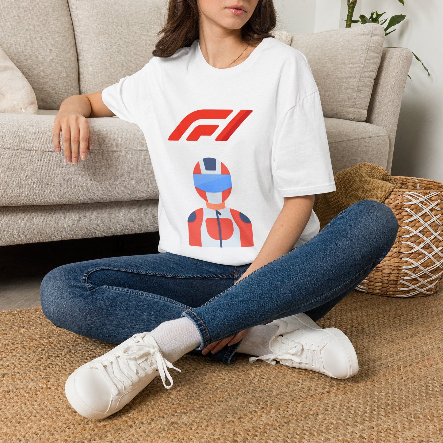 Racing Driver Graphic T-Shirt — Retro F1 Helmet Logo Tee