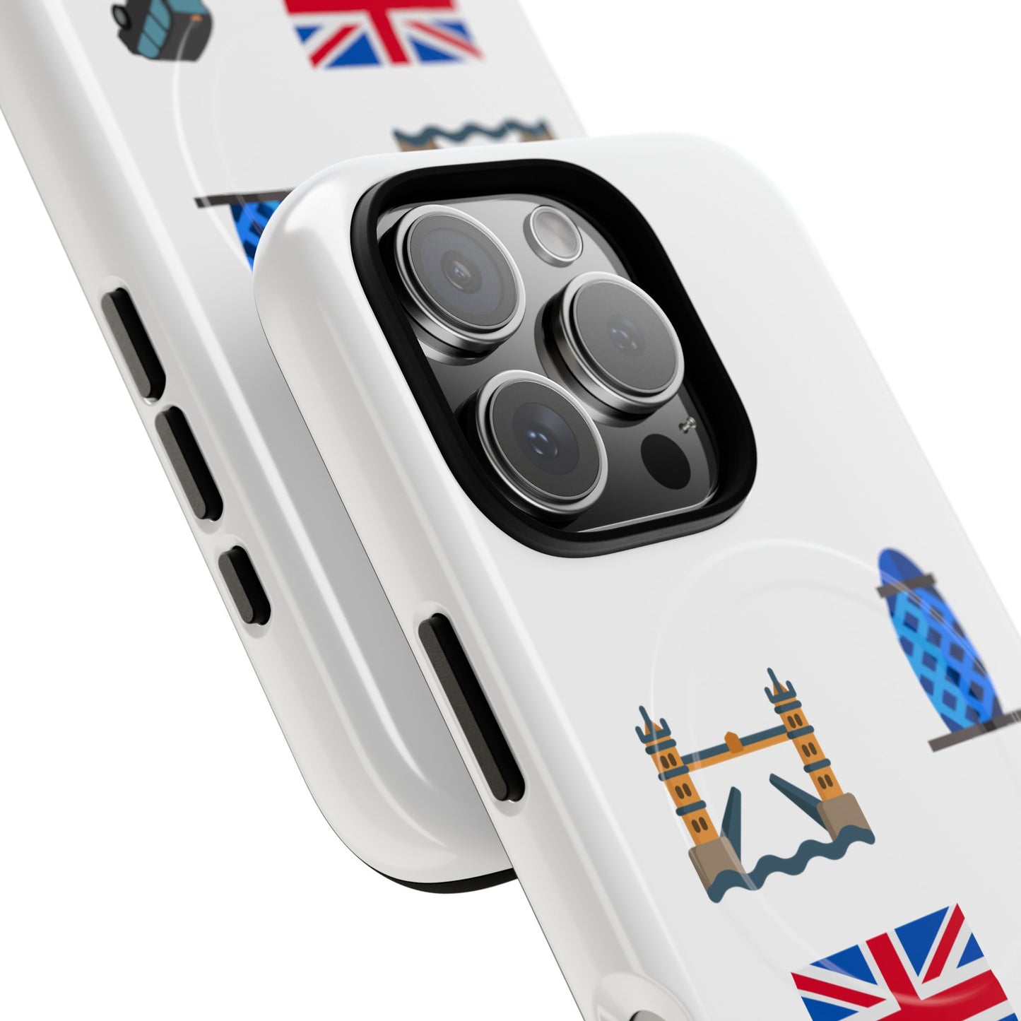London Icons Tough Magnetic Phone Case — Union Jack, Tower Bridge & Double-Decker Design