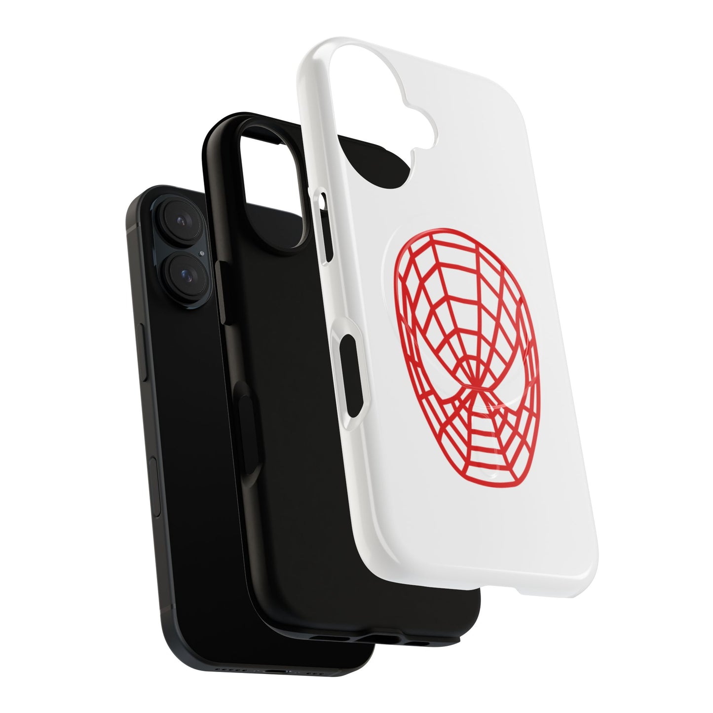 Spider Web Mask Tough Magnetic Phone Case — Red Graphic iPhone Cover