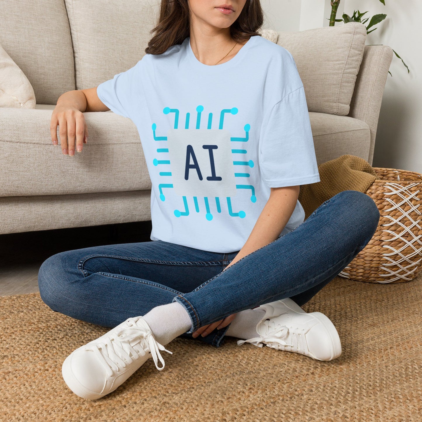 AI Chip Graphic T‑Shirt — Tech Circuit Design Tee