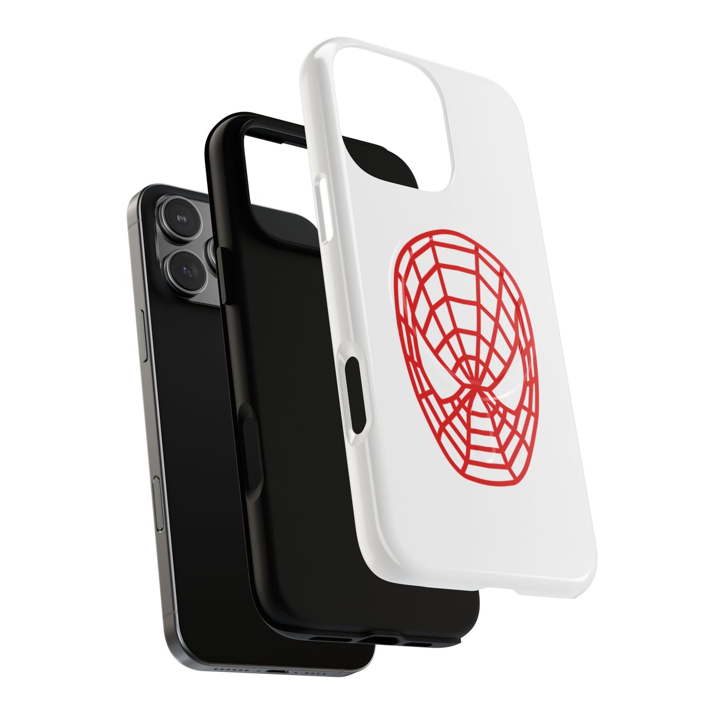 Spider Web Mask Tough Magnetic Phone Case — Red Graphic iPhone Cover