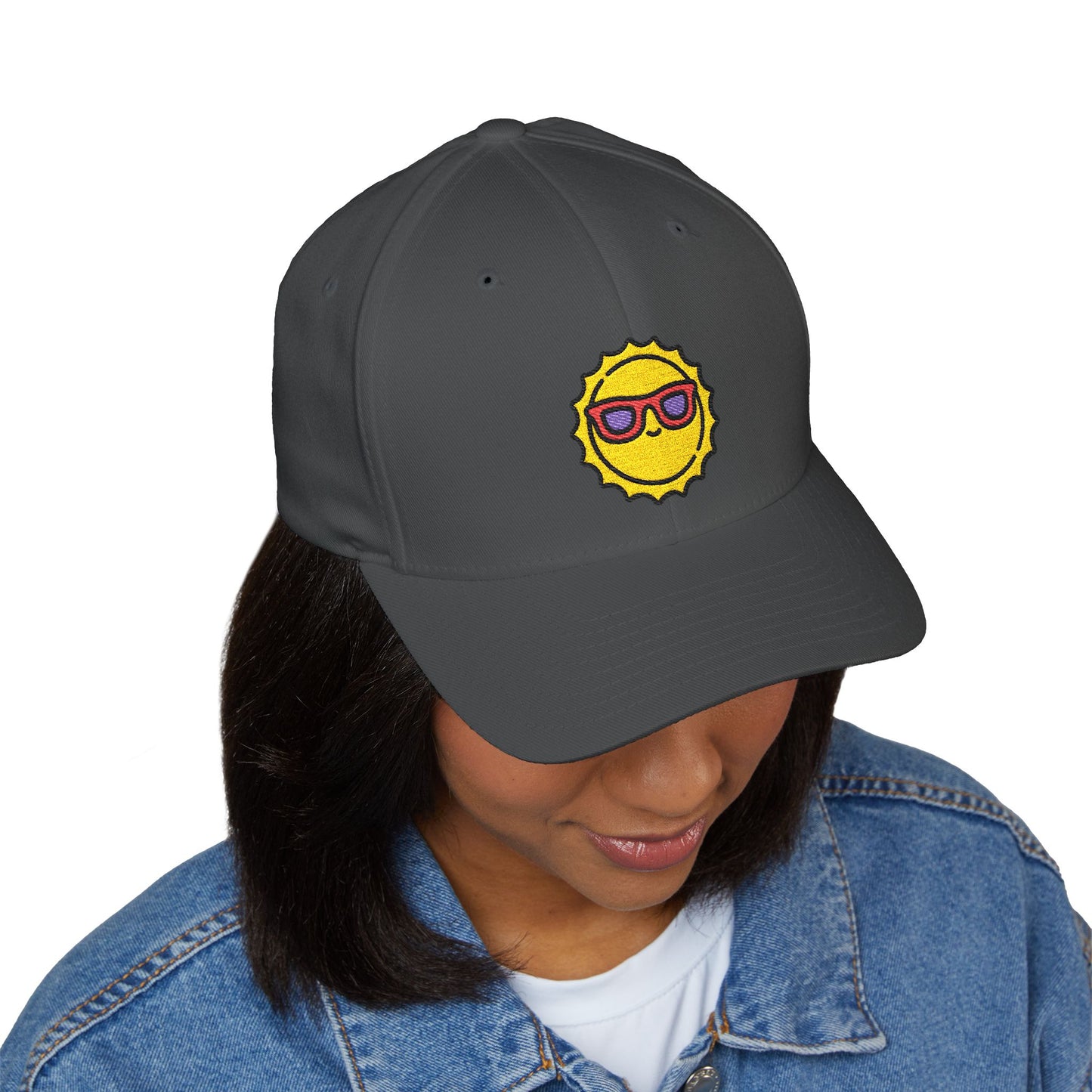 Embroidered Sunny Sunglasses Cap — Fun Summer Sun Hat