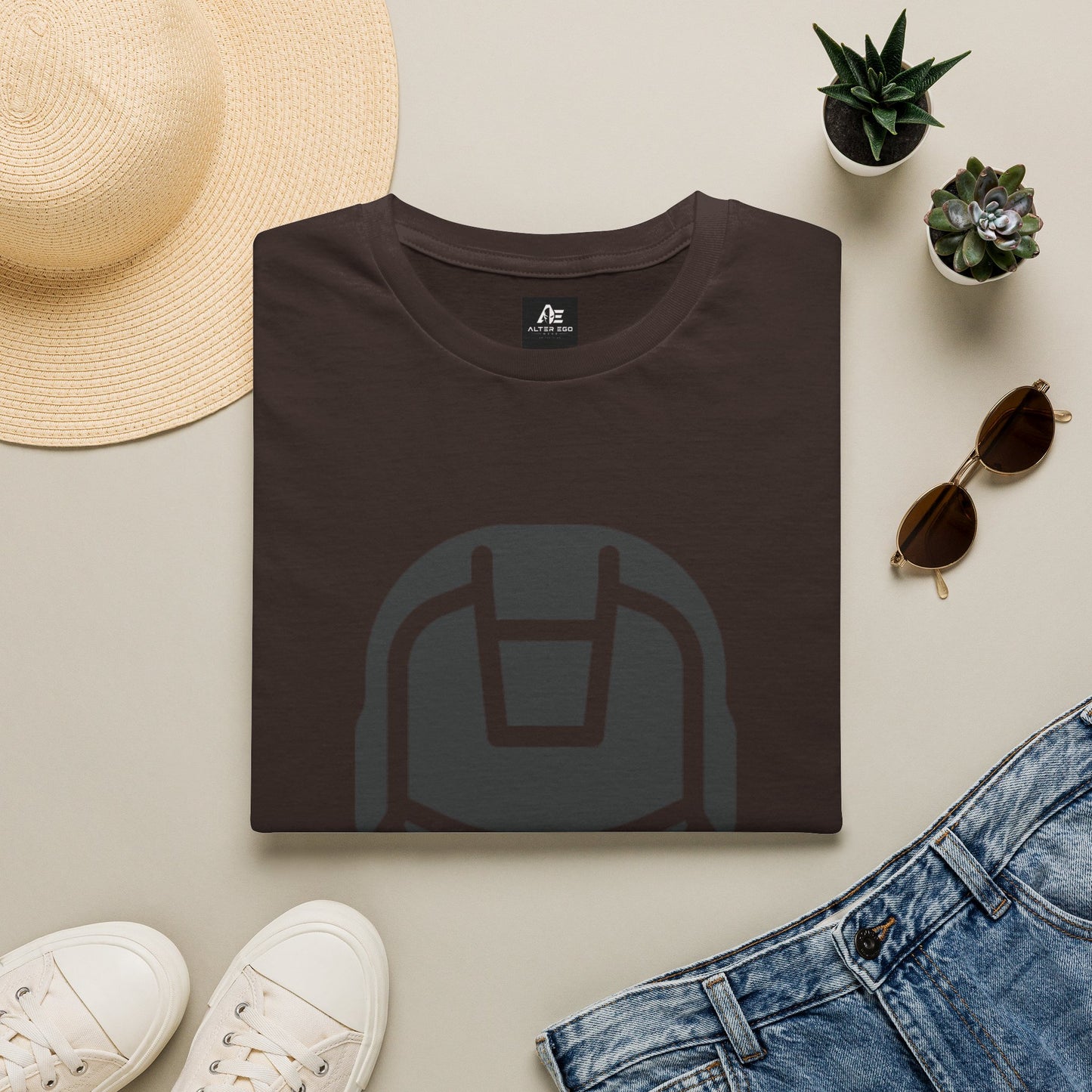 Iron Helmet Graphic T-Shirt — Minimalist Superhero Helmet Design