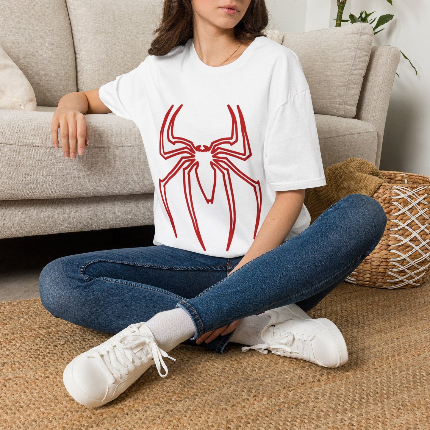 Spider Emblem T-Shirt — Red Minimal Spider Logo Tee