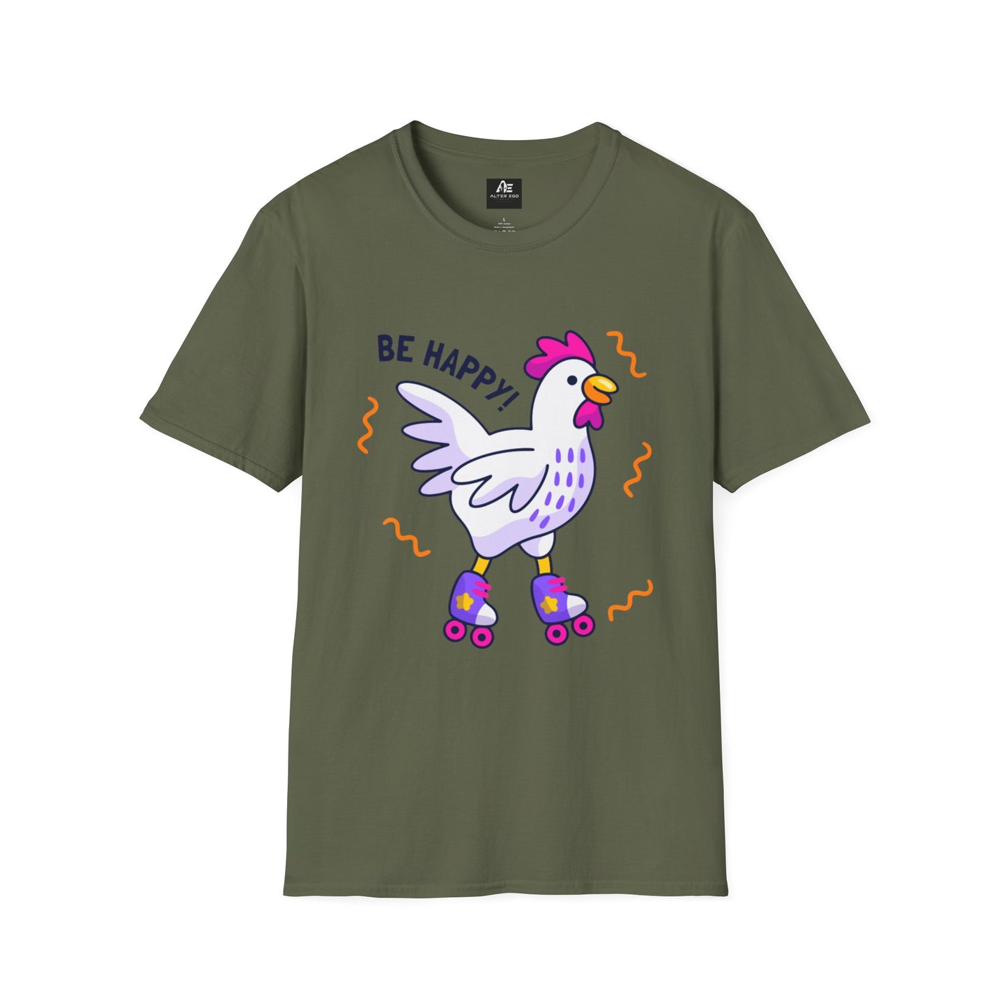 Be Happy Roller Chicken T-Shirt