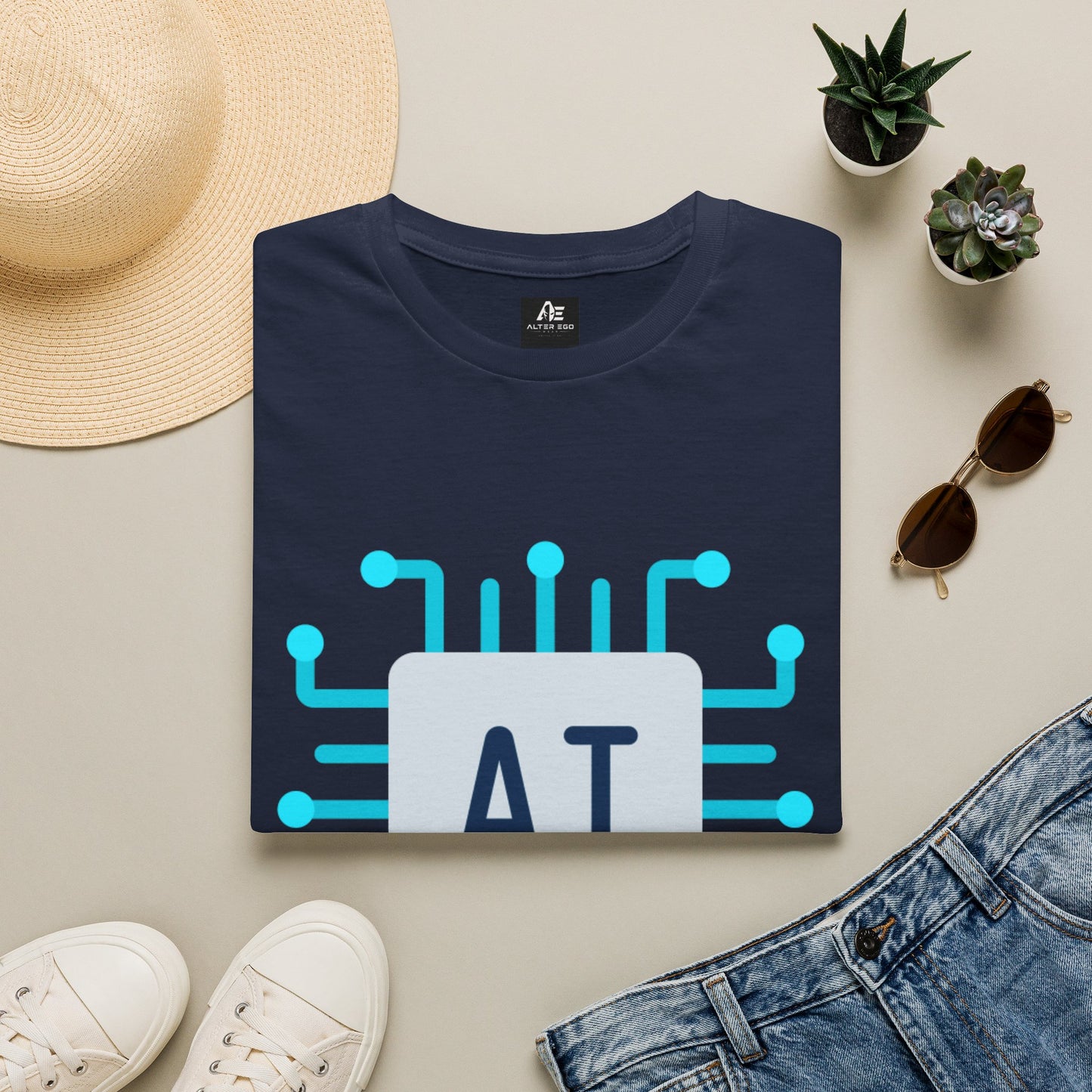 AI Chip Graphic T‑Shirt — Tech Circuit Design Tee
