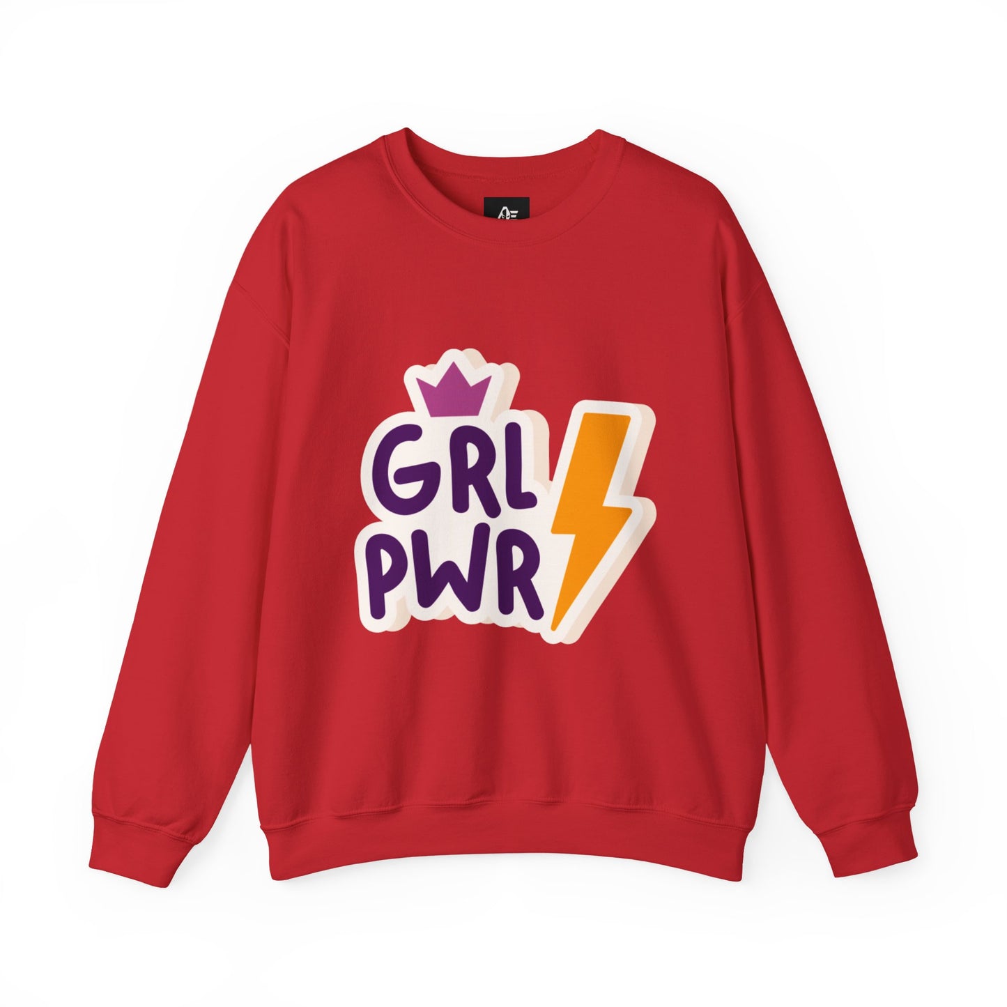 GRL PWR Crewneck Sweatshirt – Girls Power Lightning Bolt Graphic