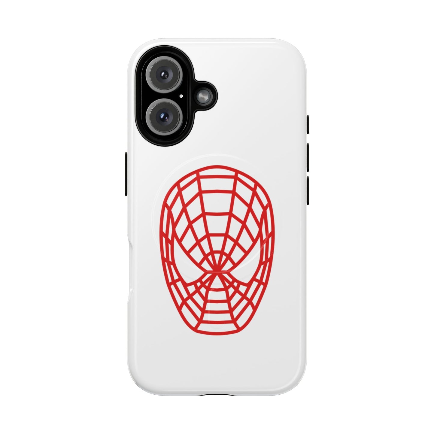 Spider Web Mask Tough Magnetic Phone Case — Red Graphic iPhone Cover