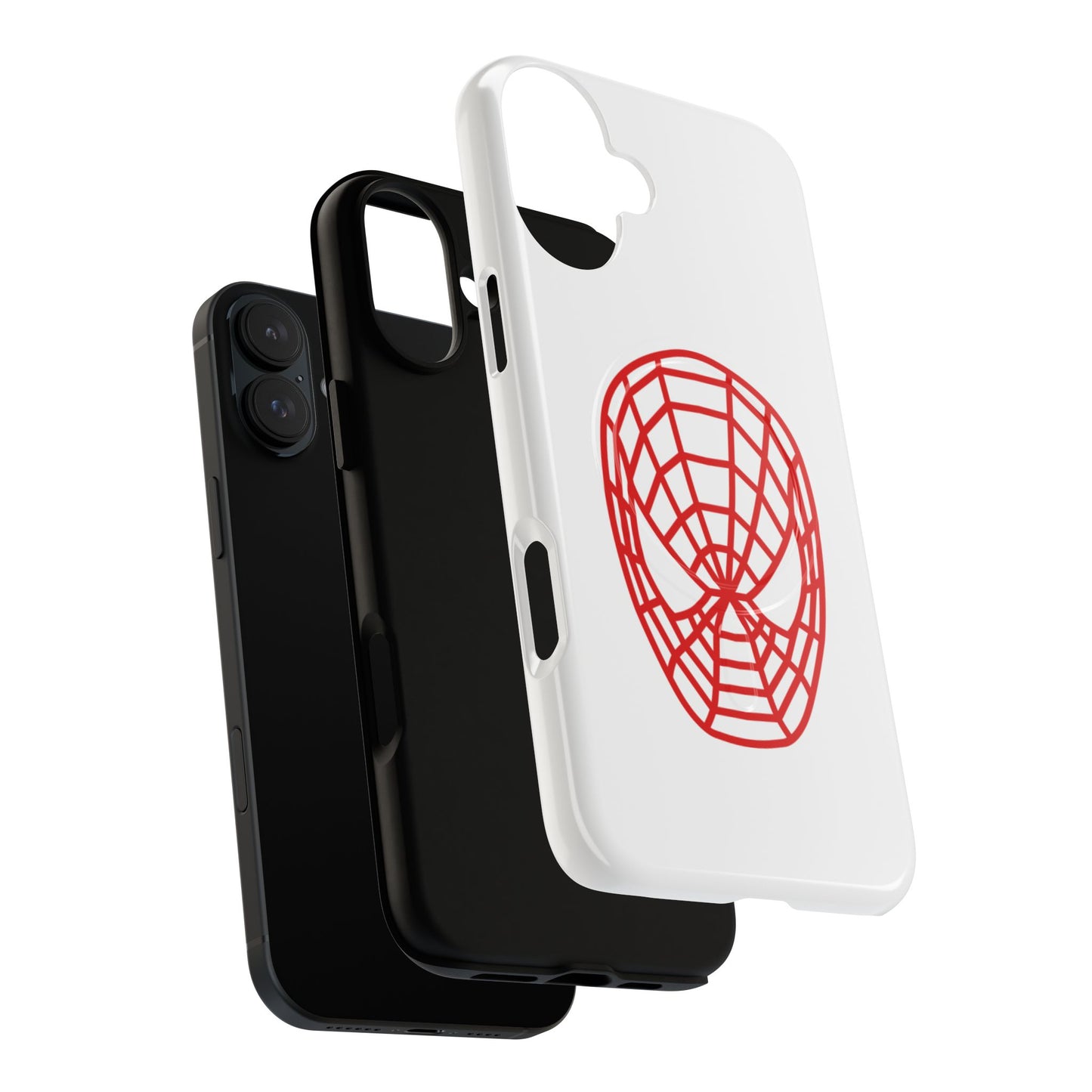Spider Web Mask Tough Magnetic Phone Case — Red Graphic iPhone Cover