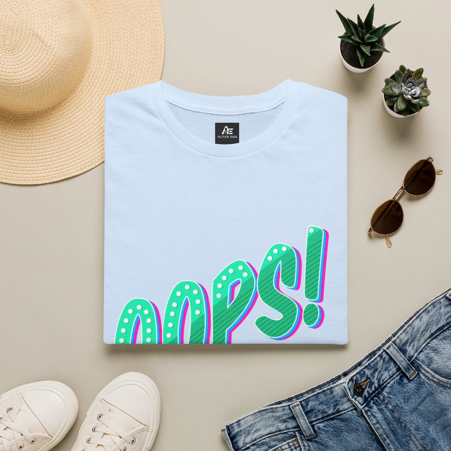 Oops! Graphic Tee — Retro Pop Typography T-Shirt