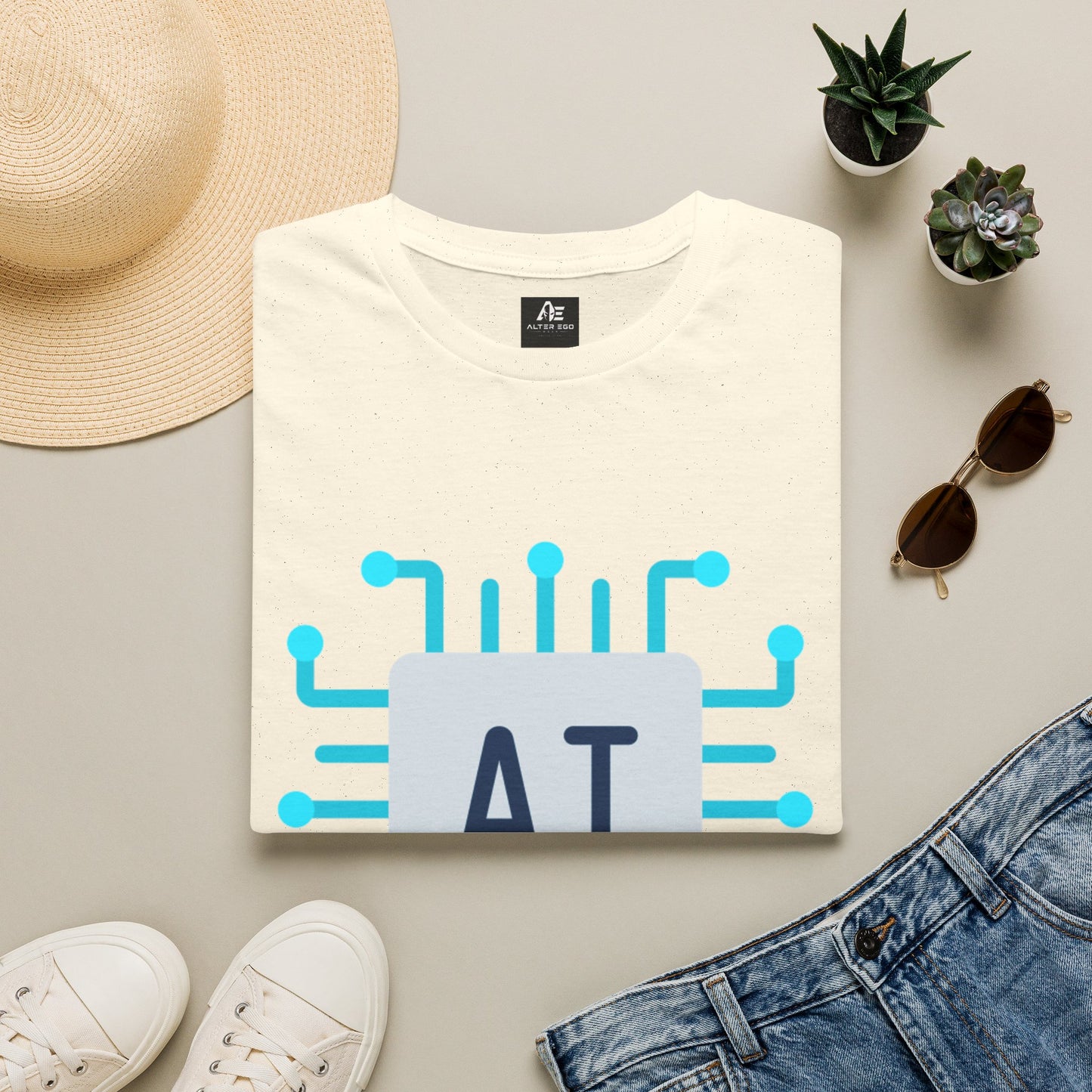 AI Chip Graphic T‑Shirt — Tech Circuit Design Tee