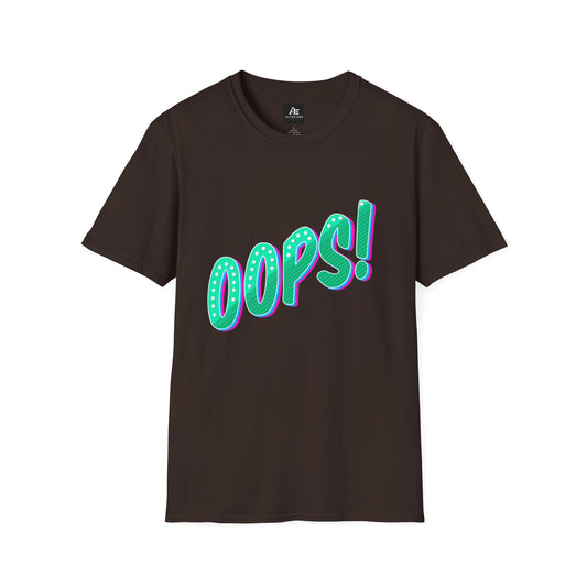 Oops! Graphic Tee — Retro Pop Typography T-Shirt