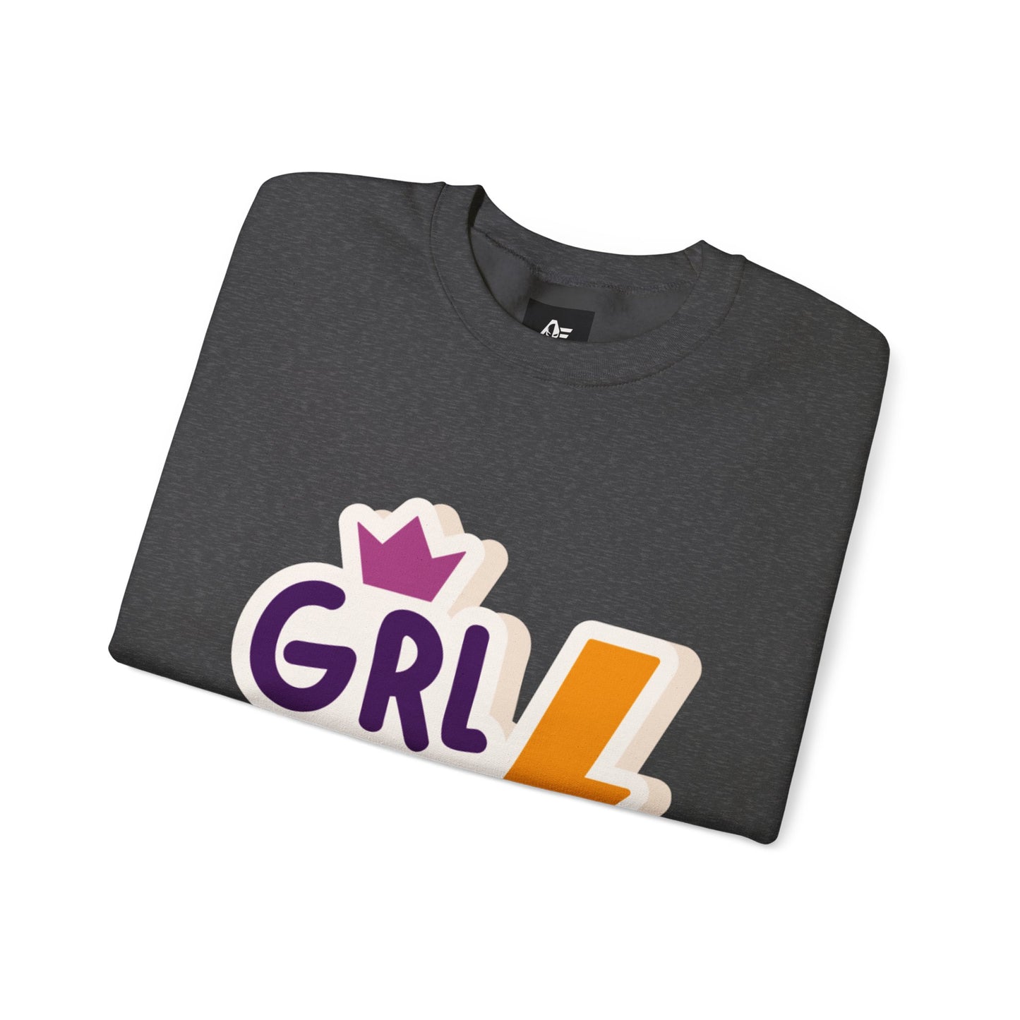 GRL PWR Crewneck Sweatshirt – Girls Power Lightning Bolt Graphic