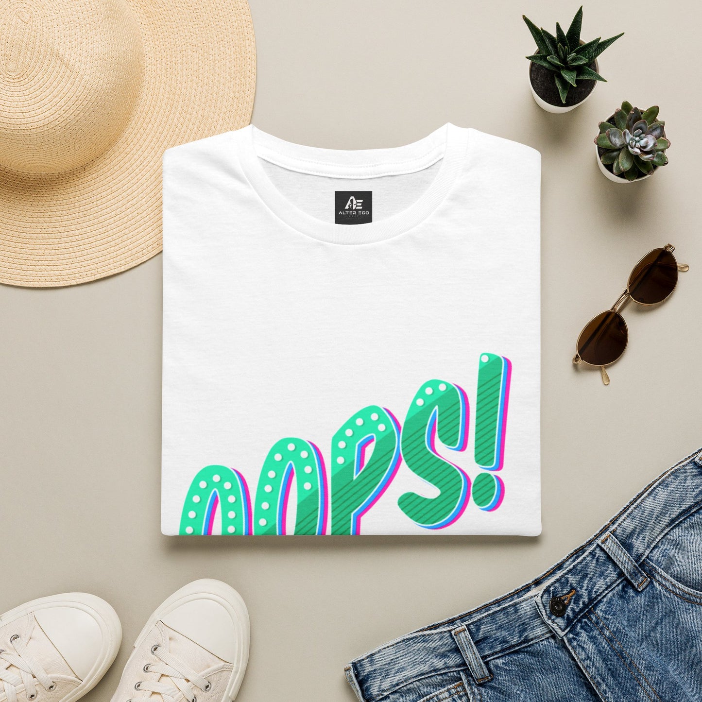 Oops! Graphic Tee — Retro Pop Typography T-Shirt