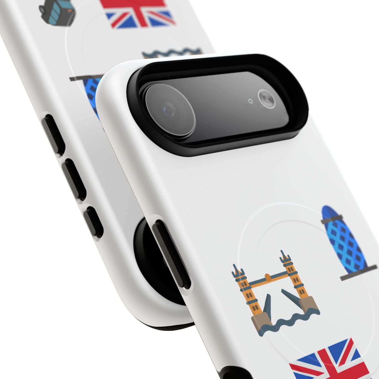 London Icons Tough Magnetic Phone Case — Union Jack, Tower Bridge & Double-Decker Design