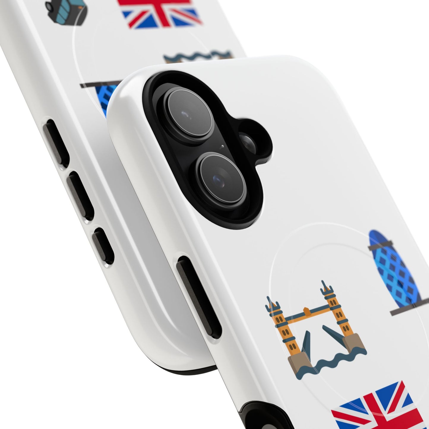 London Icons Tough Magnetic Phone Case — Union Jack, Tower Bridge & Double-Decker Design