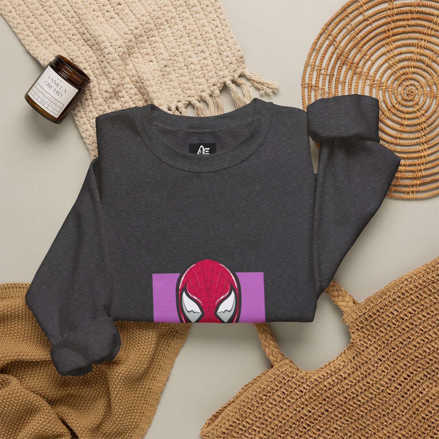 Spider Hero Sweatshirt — Red Mask Graphic Crewneck