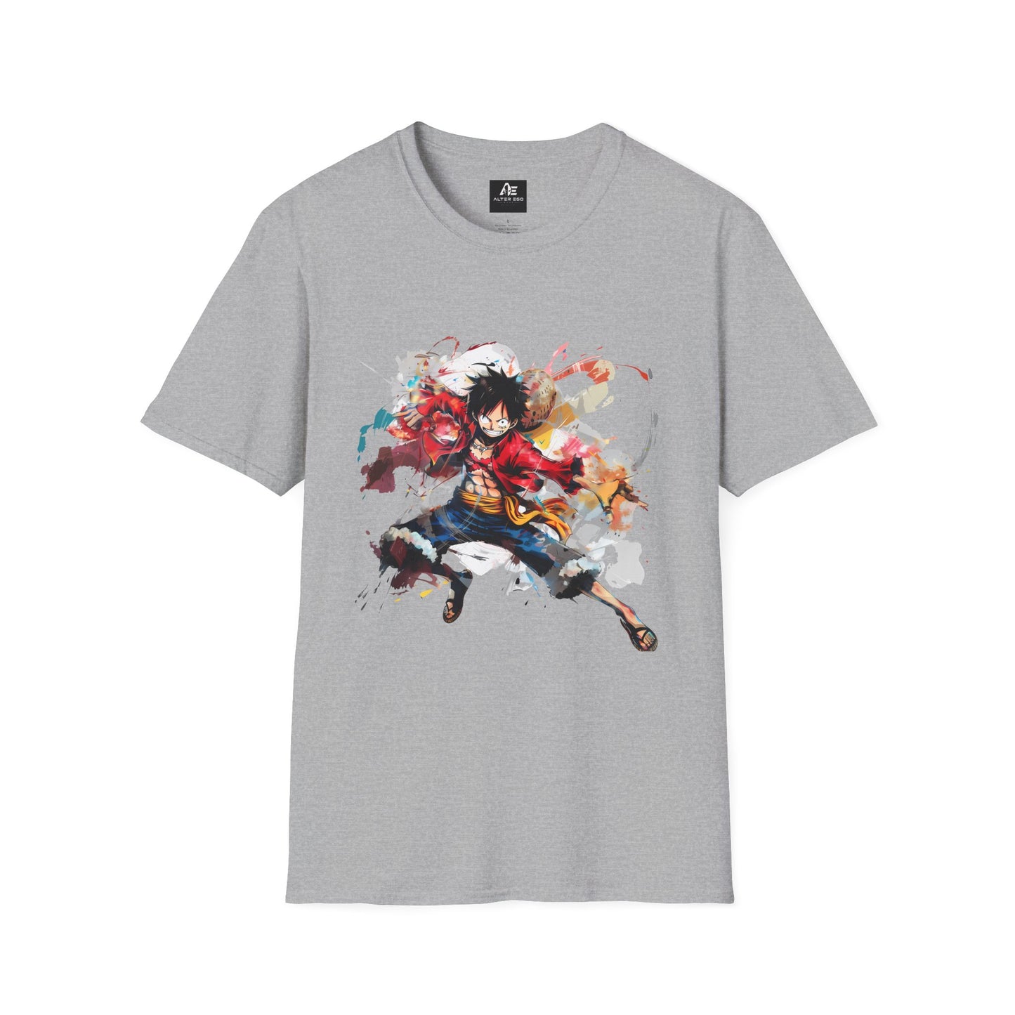 Anime Graphic Unisex T-Shirt — Dynamic Fighter Watercolor Design