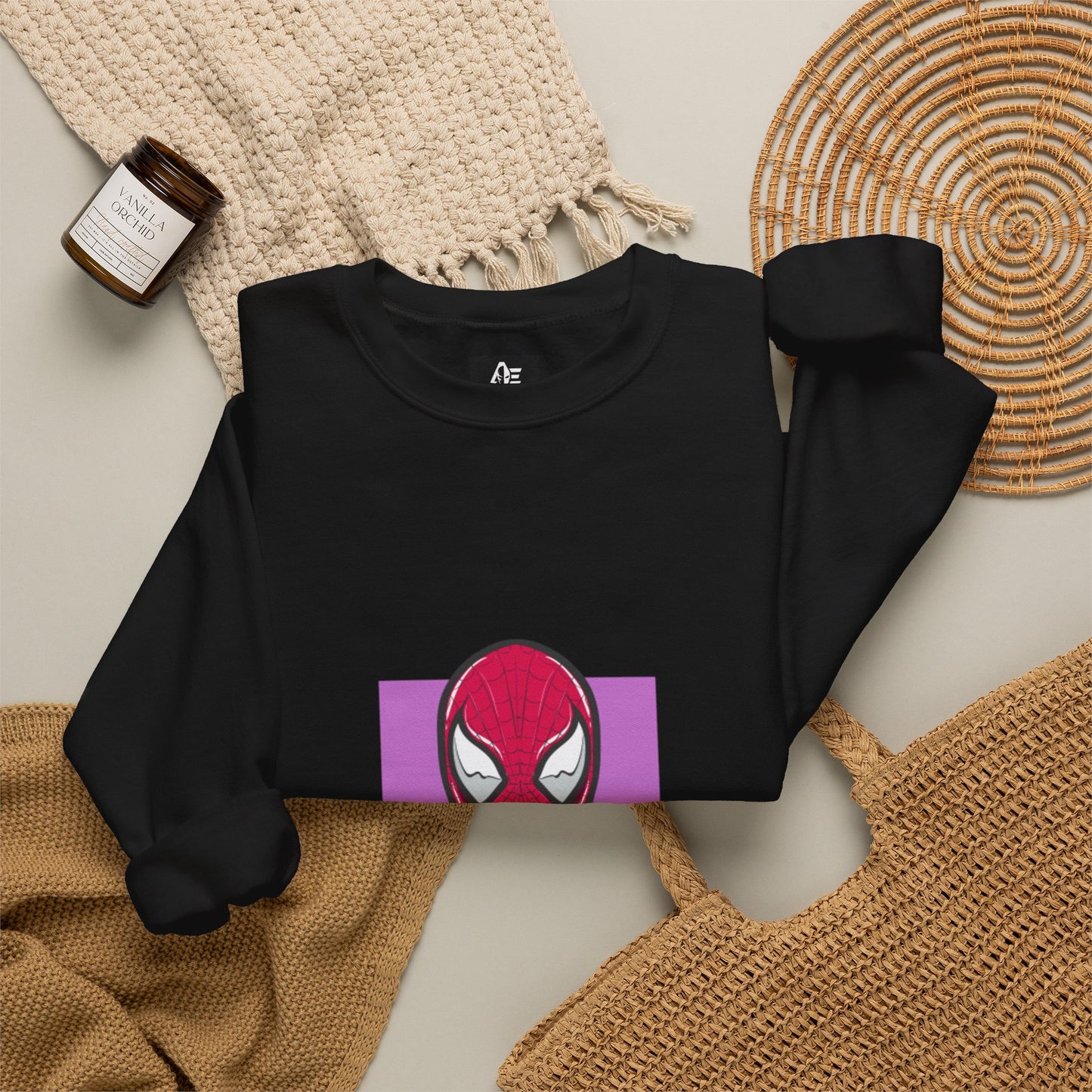 Spider Hero Sweatshirt — Red Mask Graphic Crewneck