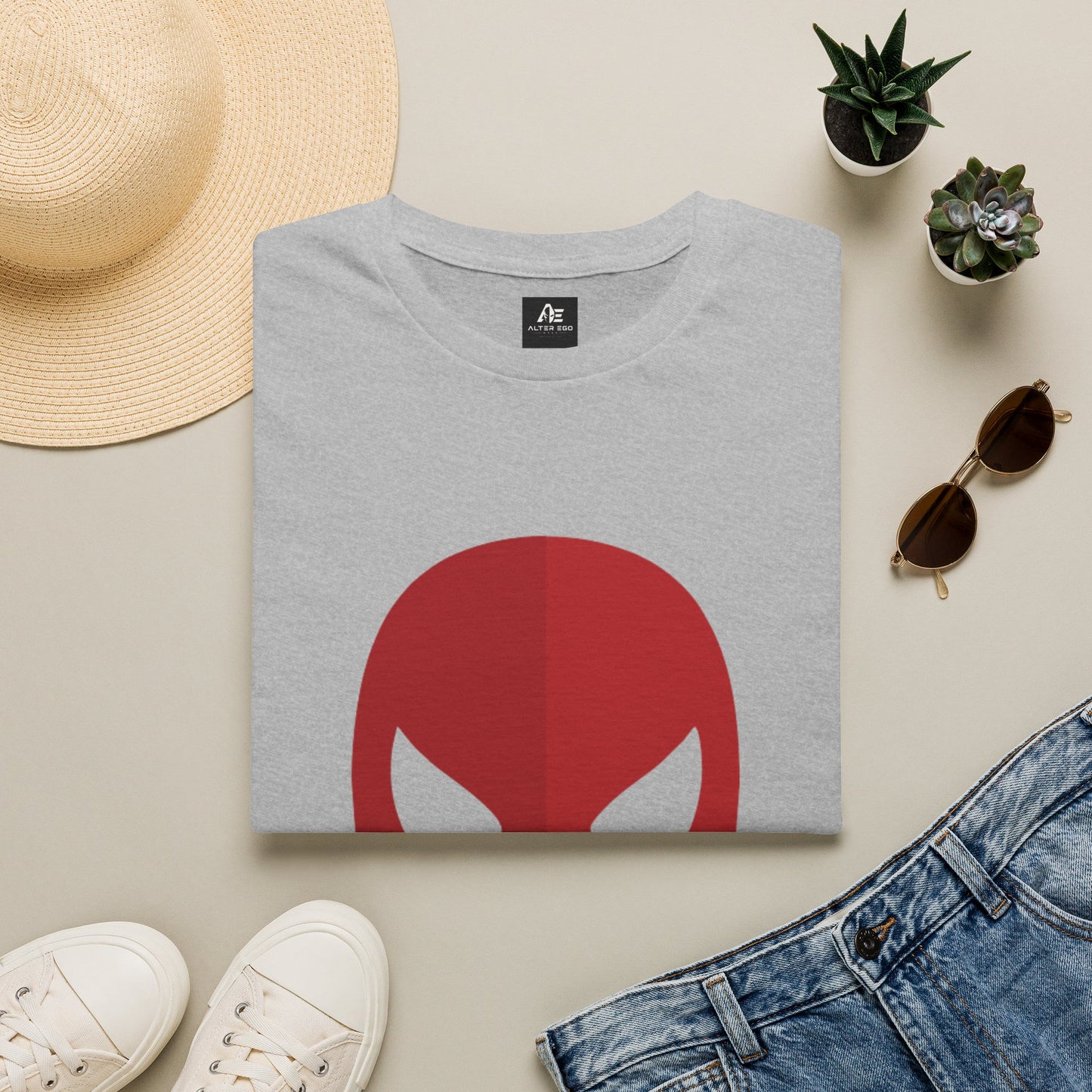 Spider Mask T-Shirt — Minimal Red Superhero Tee